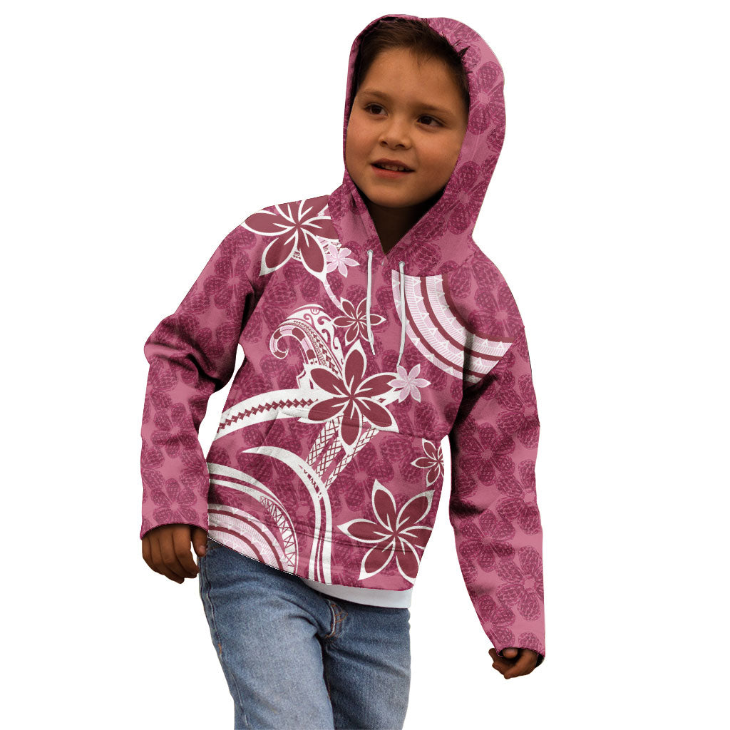 Hawaii Pupuala Plumeria Pink Kid Hoodie Polynesian Pattern LT01 - Polynesian Pride