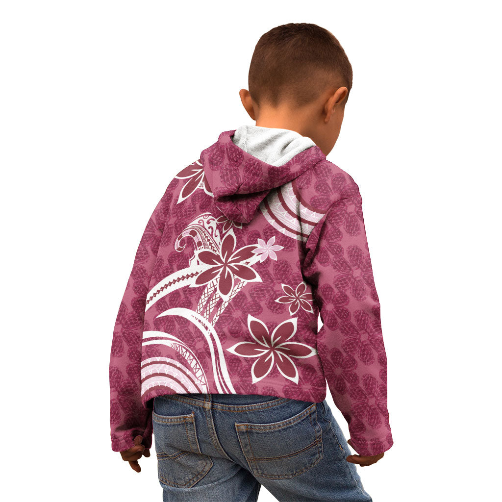 Hawaii Pupuala Plumeria Pink Kid Hoodie Polynesian Pattern LT01 - Polynesian Pride