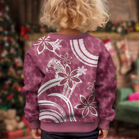 Hawaii Pupuala Plumeria Pink Kid Ugly Christmas Sweater Polynesian Pattern LT01 - Polynesian Pride