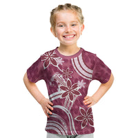 Hawaii Pupuala Plumeria Pink Kid T Shirt Polynesian Pattern LT01 Pink - Polynesian Pride