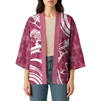 Hawaii Pupuala Plumeria Pink Kimono Polynesian Pattern LT01 - Polynesian Pride