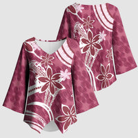 Hawaii Pupuala Plumeria Pink Kimono Sleeve Blouse Polynesian Pattern LT01 - Polynesian Pride