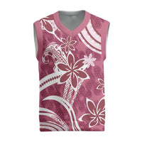 Hawaii Pupuala Plumeria Pink Christmas Knitted V-Neck Vest Polynesian Pattern LT01 Pink - Polynesian Pride