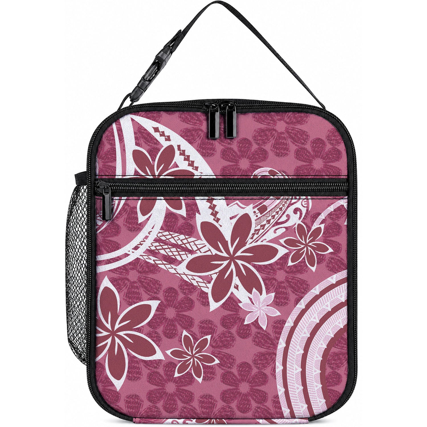 Hawaii Pupuala Plumeria Pink Lunch Bag Polynesian Pattern LT01 10.2 × 8.3 × 4.3 inch Pink - Polynesian Pride
