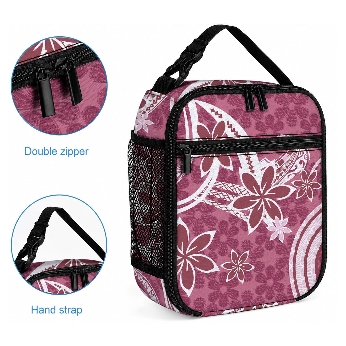 Hawaii Pupuala Plumeria Pink Lunch Bag Polynesian Pattern LT01 - Polynesian Pride