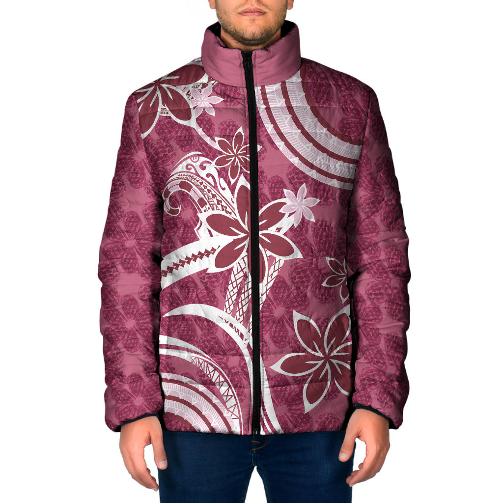 Hawaii Pupuala Plumeria Pink Padded Jacket Polynesian Pattern LT01 Men Pink - Polynesian Pride