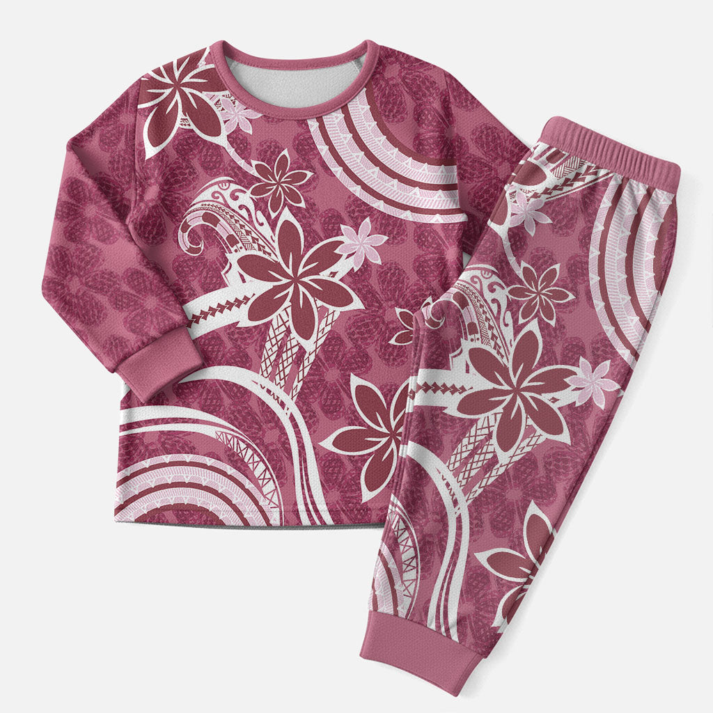 Hawaii Pupuala Plumeria Pink Christmas Pajama Set Polynesian Pattern LT01 Men Pink - Polynesian Pride