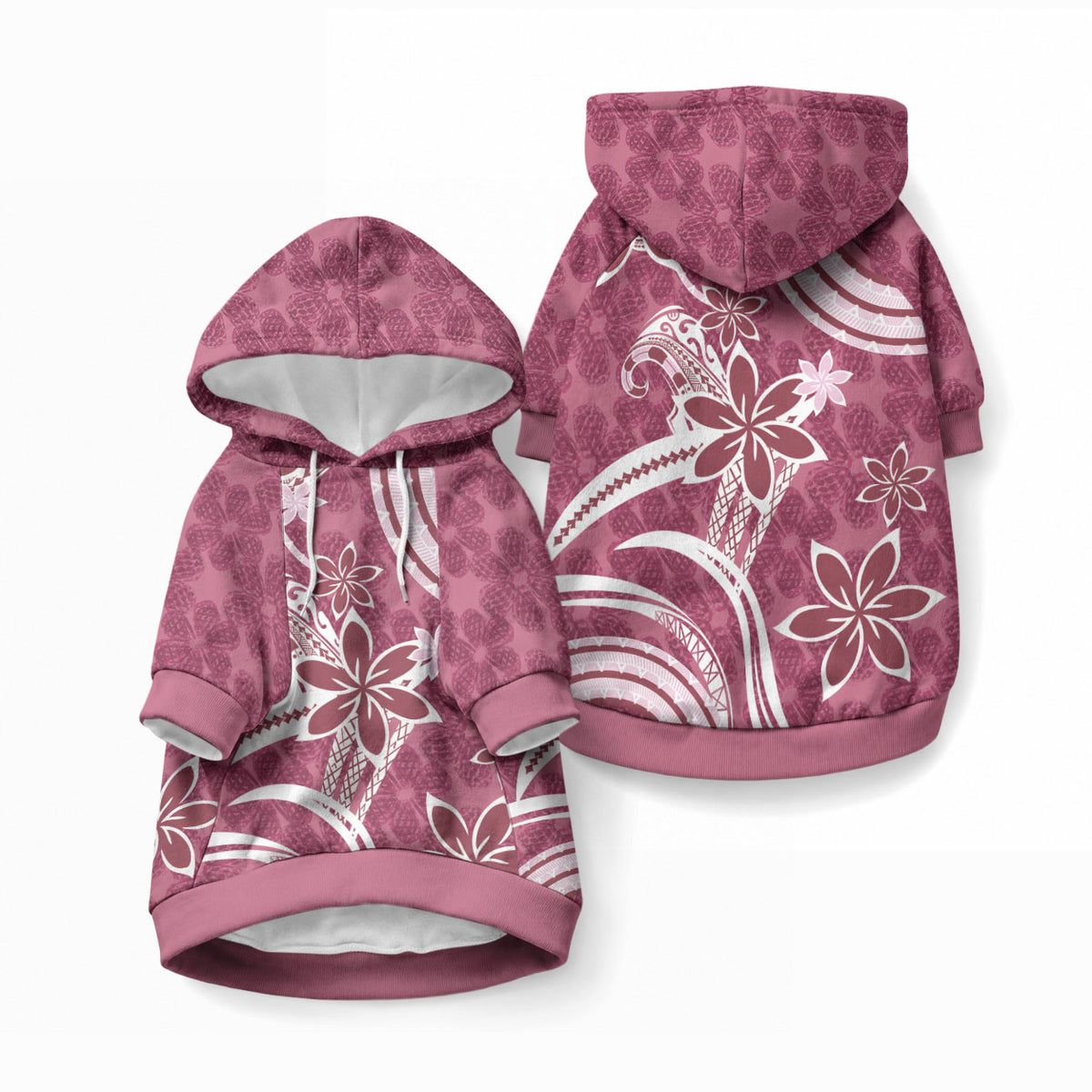 Hawaii Pupuala Plumeria Pink Pet Hoodie Polynesian Pattern LT01 Pullover Pink - Polynesian Pride