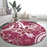 Hawaii Pupuala Plumeria Pink Round Carpet Polynesian Pattern LT01 - Polynesian Pride