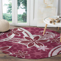 Hawaii Pupuala Plumeria Pink Round Carpet Polynesian Pattern LT01 - Polynesian Pride