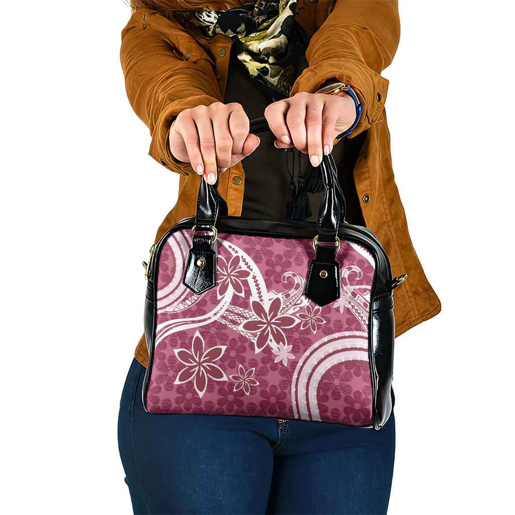 Hawaii Pupuala Plumeria Pink Shoulder Handbag Polynesian Pattern LT01 One Size Pink - Polynesian Pride