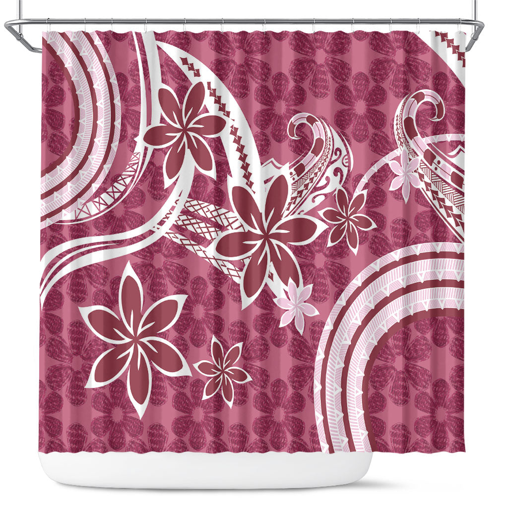 Hawaii Pupuala Plumeria Pink Shower Curtain Polynesian Pattern LT01 Pink - Polynesian Pride