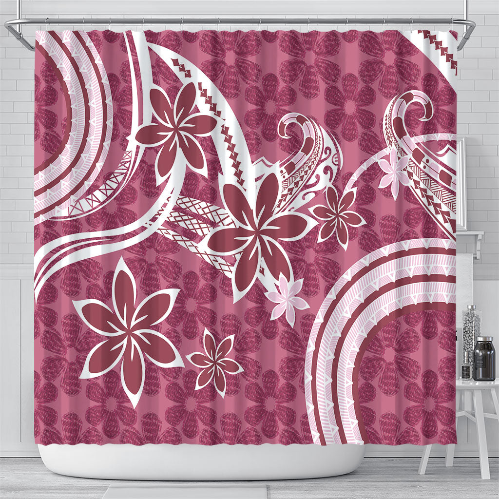 Hawaii Pupuala Plumeria Pink Shower Curtain Polynesian Pattern LT01 - Polynesian Pride