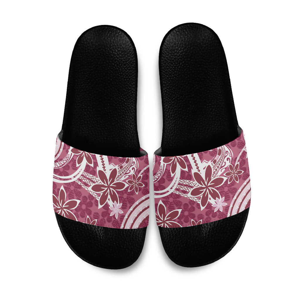 Hawaii Pupuala Plumeria Pink Slide Sandals Polynesian Pattern LT01 Pink - Polynesian Pride