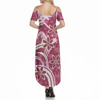 Hawaii Pupuala Plumeria Pink Summer Maxi Dress Polynesian Pattern LT01 - Polynesian Pride