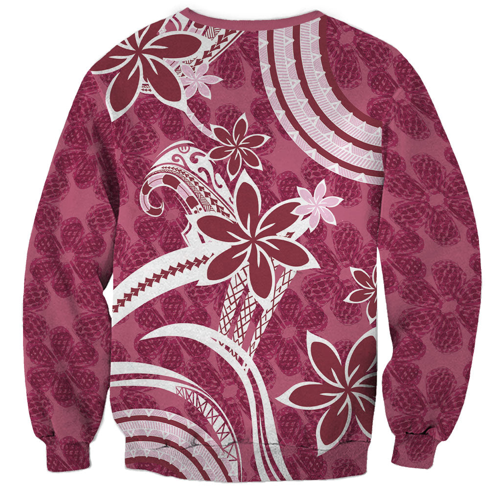Hawaii Pupuala Plumeria Pink Sweatshirt Polynesian Pattern LT01 - Polynesian Pride