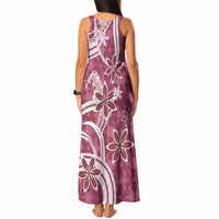 Hawaii Pupuala Plumeria Pink Tank Maxi Dress Polynesian Pattern LT01 - Polynesian Pride