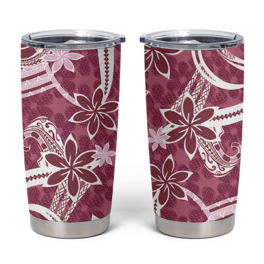 Hawaii Pupuala Plumeria Pink Tumbler Cup Polynesian Pattern LT01 Pink - Polynesian Pride