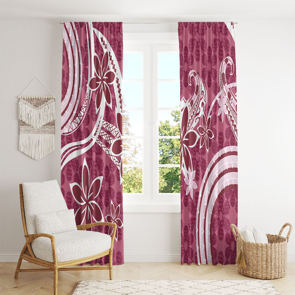 Hawaii Pupuala Plumeria Pink Window Curtain Polynesian Pattern LT01 - Polynesian Pride