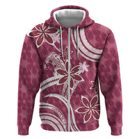 Hawaii Pupuala Plumeria Pink Zip Hoodie Polynesian Pattern LT01 Zip Hoodie Pink - Polynesian Pride