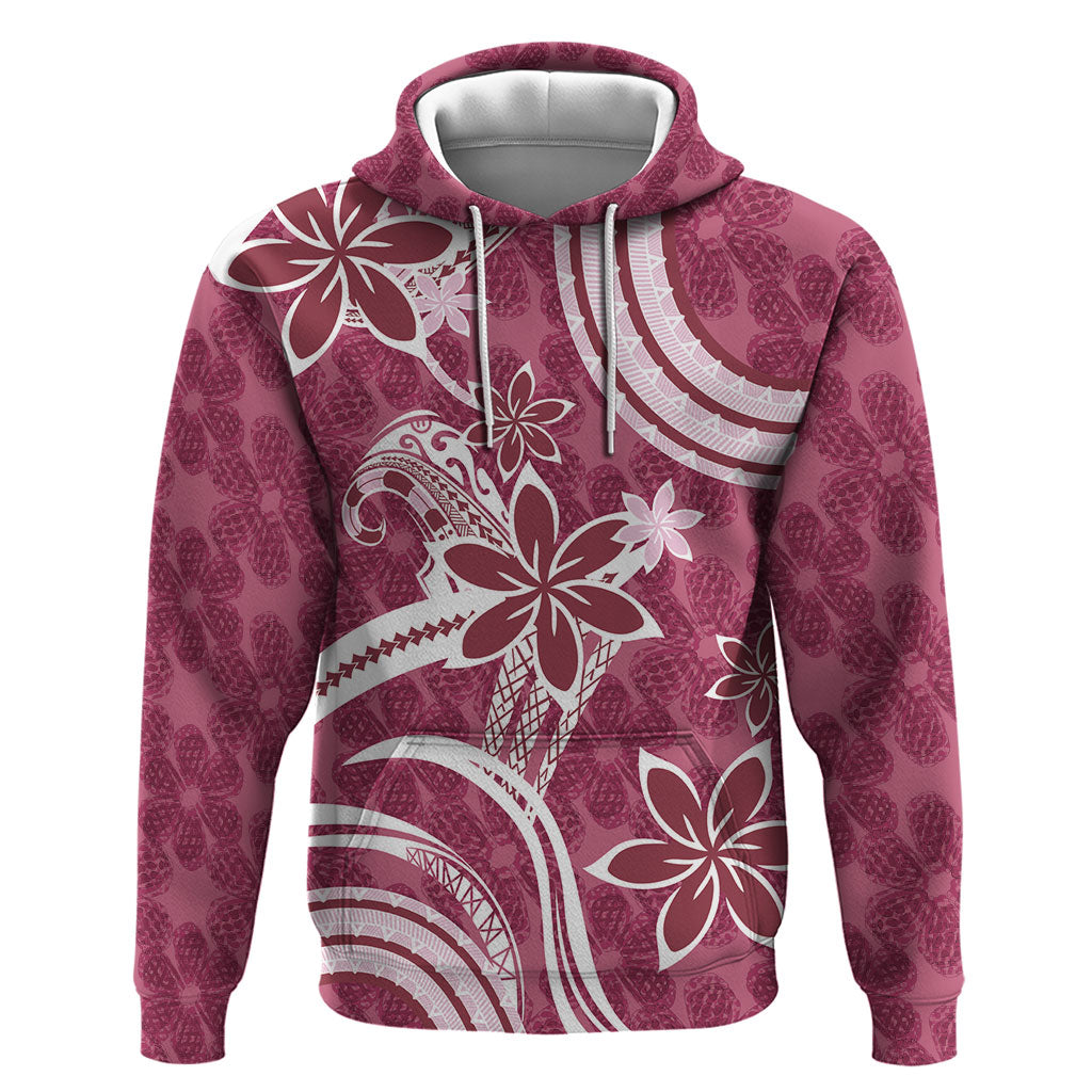 Hawaii Pupuala Plumeria Pink Zip Hoodie Polynesian Pattern LT01 Pullover Hoodie Pink - Polynesian Pride