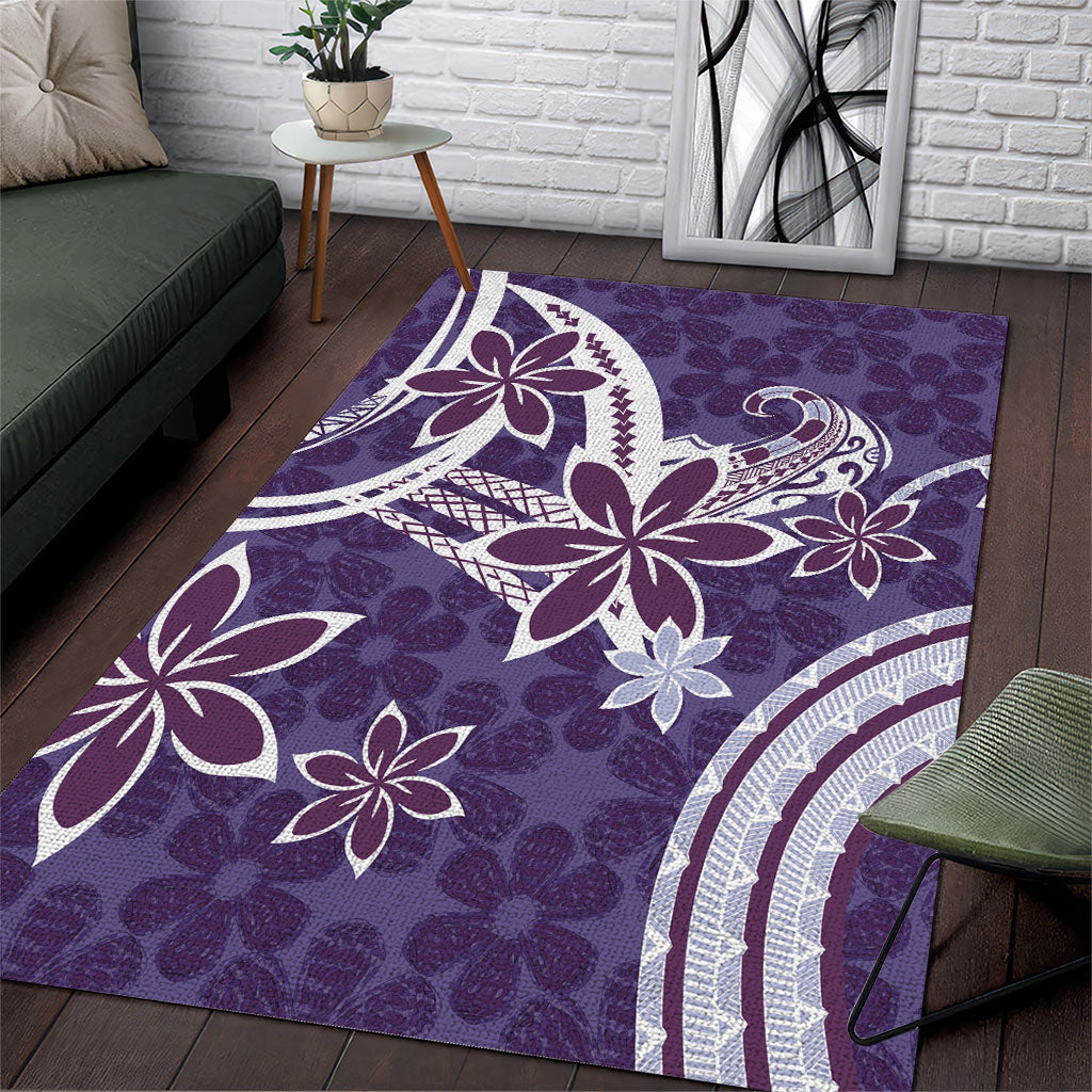 Hawaii Pupuala Plumeria Purple Area Rug Polynesian Pattern LT01 Purple - Polynesian Pride