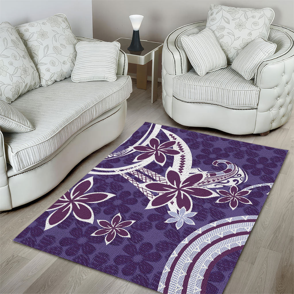 Hawaii Pupuala Plumeria Purple Area Rug Polynesian Pattern LT01 - Polynesian Pride