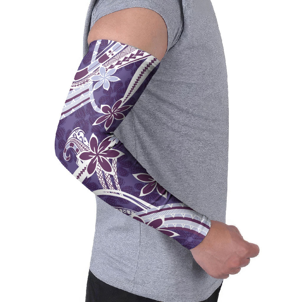 Hawaii Pupuala Plumeria Purple Arm Sleeves Polynesian Pattern LT01 - Polynesian Pride