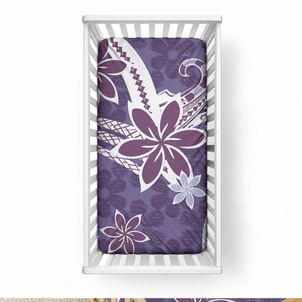 Hawaii Pupuala Plumeria Purple Baby Bed Cover Polynesian Pattern LT01 28 × 52 in Purple - Polynesian Pride