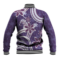 Hawaii Pupuala Plumeria Purple Baseball Jacket Polynesian Pattern LT01 - Polynesian Pride