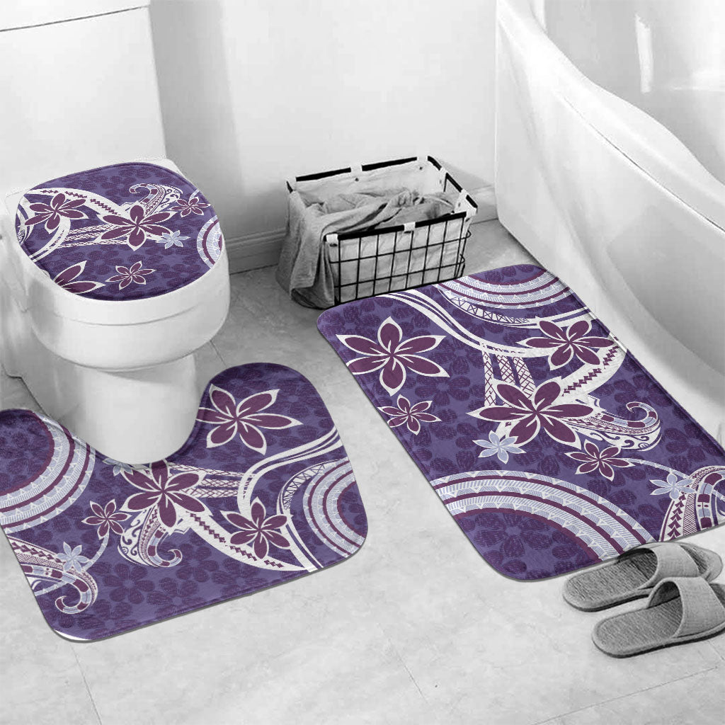 Hawaii Pupuala Plumeria Purple Bathroom Set Polynesian Pattern LT01 Mat Set Only (3 pcs) One Size Purple - Polynesian Pride