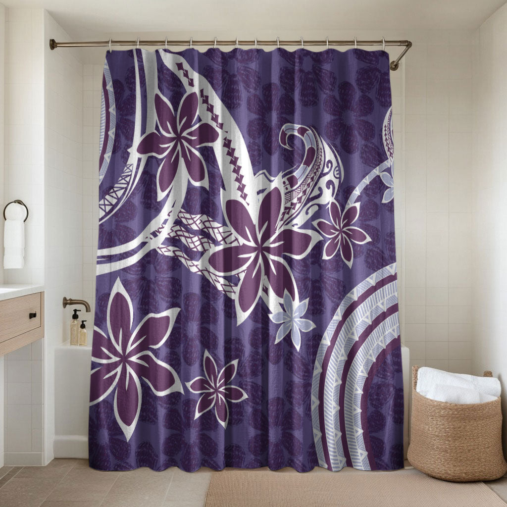 Hawaii Pupuala Plumeria Purple Bathroom Set Polynesian Pattern LT01 Shower Curtain Only Purple - Polynesian Pride