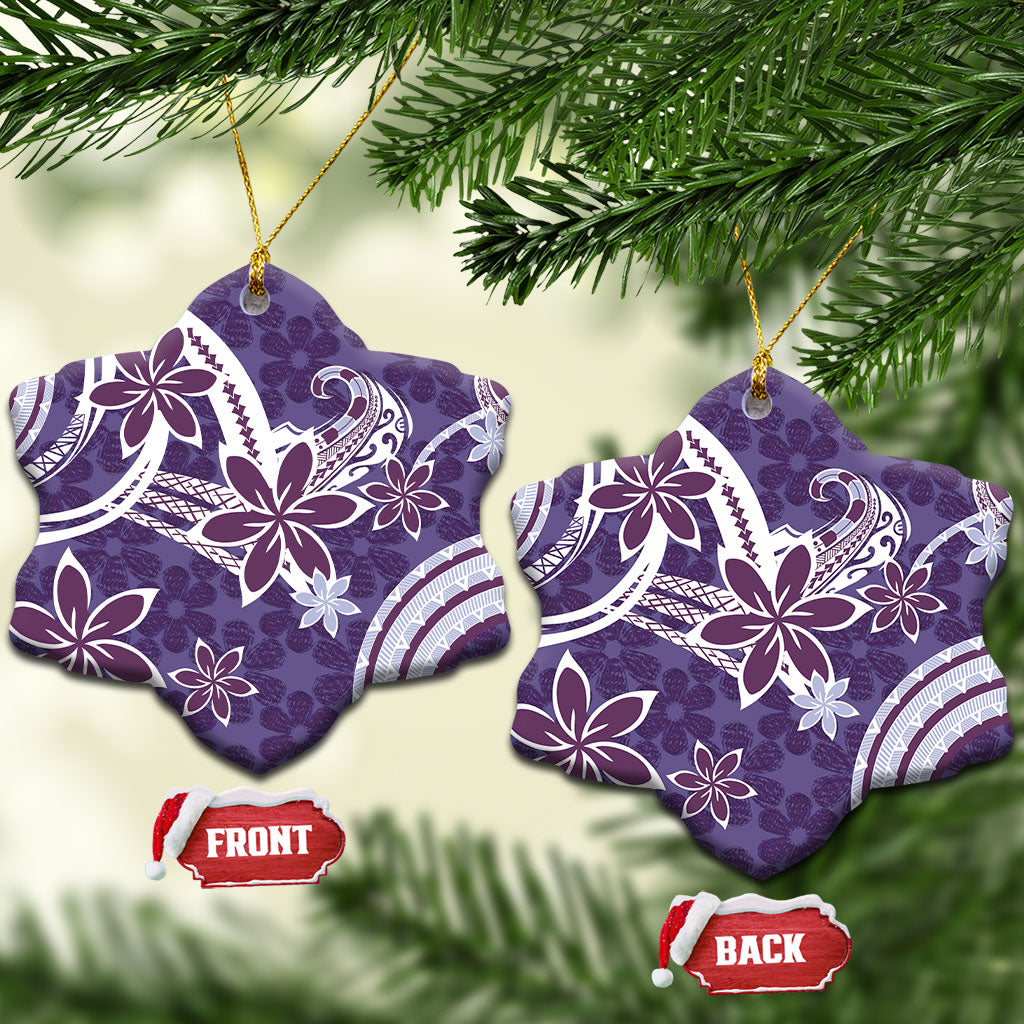 Hawaii Pupuala Plumeria Purple Ceramic Ornament Polynesian Pattern LT01 Snow Flake Purple - Polynesian Pride