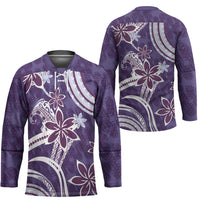 Hawaii Pupuala Plumeria Purple Hockey Jersey Polynesian Pattern LT01 - Polynesian Pride