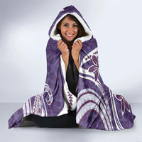 Hawaii Pupuala Plumeria Purple Hooded Blanket Polynesian Pattern LT01 - Polynesian Pride