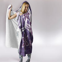 Hawaii Pupuala Plumeria Purple Hooded Blanket Polynesian Pattern LT01 - Polynesian Pride