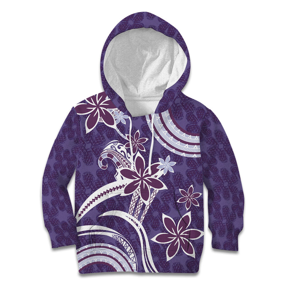 Hawaii Pupuala Plumeria Purple Kid Hoodie Polynesian Pattern LT01 Hoodie Purple - Polynesian Pride