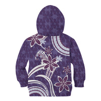 Hawaii Pupuala Plumeria Purple Kid Hoodie Polynesian Pattern LT01 - Polynesian Pride