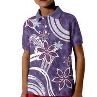 Hawaii Pupuala Plumeria Purple Kid Polo Shirt Polynesian Pattern LT01 Kid Purple - Polynesian Pride