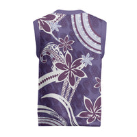 Hawaii Pupuala Plumeria Purple Christmas Knitted V-Neck Vest Polynesian Pattern LT01 - Polynesian Pride