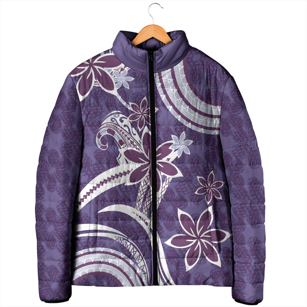 Hawaii Pupuala Plumeria Purple Padded Jacket Polynesian Pattern LT01 - Polynesian Pride