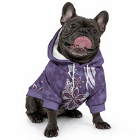 Hawaii Pupuala Plumeria Purple Pet Hoodie Polynesian Pattern LT01 - Polynesian Pride