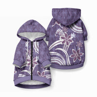 Hawaii Pupuala Plumeria Purple Pet Hoodie Polynesian Pattern LT01 Zip-up Purple - Polynesian Pride