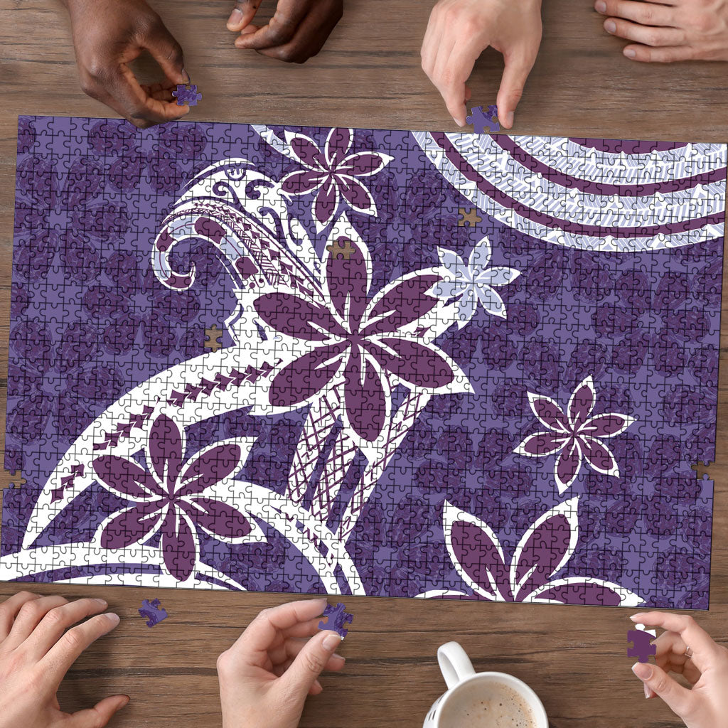 Hawaii Pupuala Plumeria Purple Puzzle Polynesian Pattern LT01 - Polynesian Pride