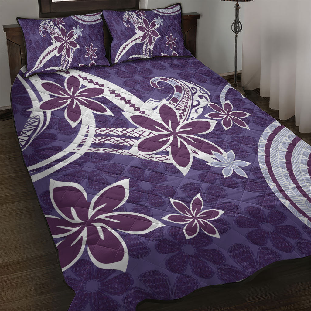 Hawaii Pupuala Plumeria Purple Quilt Bed Set Polynesian Pattern LT01 Purple - Polynesian Pride