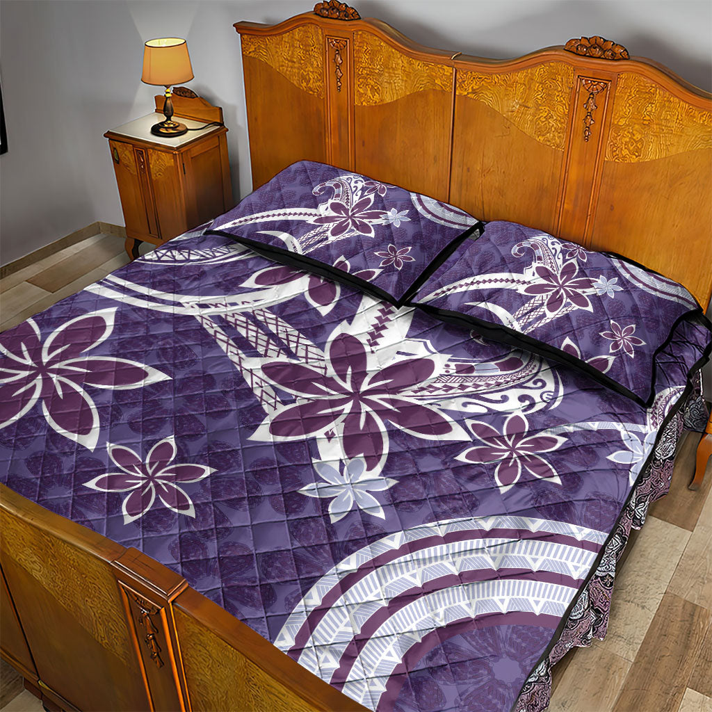 Hawaii Pupuala Plumeria Purple Quilt Bed Set Polynesian Pattern LT01 - Polynesian Pride