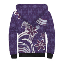 Hawaii Pupuala Plumeria Purple Sherpa Hoodie Polynesian Pattern LT01 - Polynesian Pride