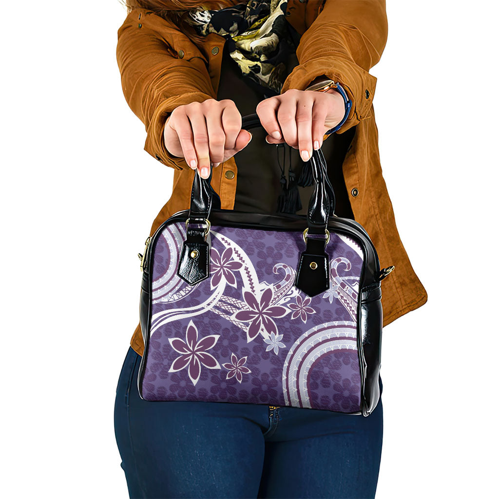 Hawaii Pupuala Plumeria Purple Shoulder Handbag Polynesian Pattern LT01 One Size Purple - Polynesian Pride