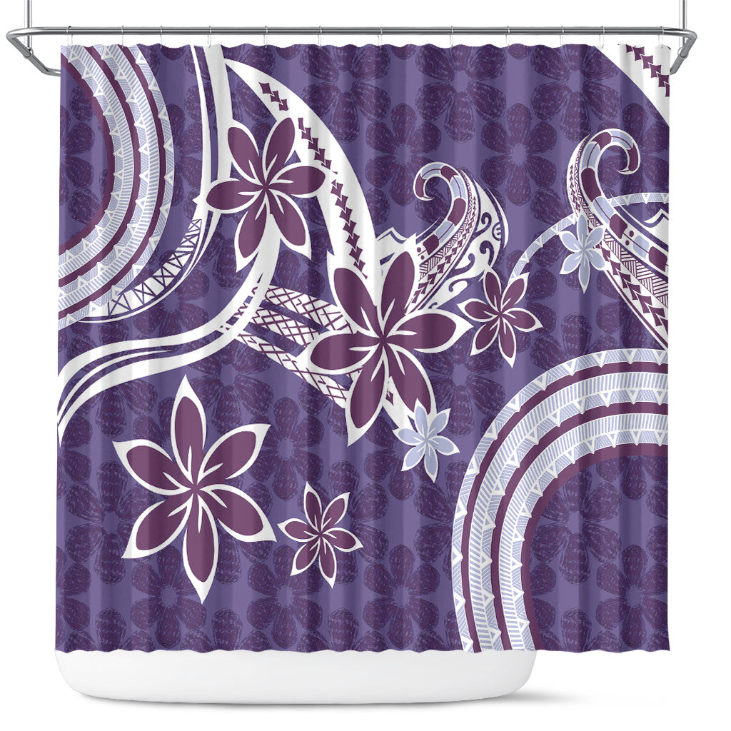 Hawaii Pupuala Plumeria Purple Shower Curtain Polynesian Pattern LT01 Purple - Polynesian Pride