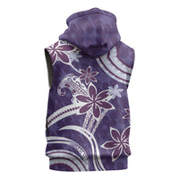 Hawaii Pupuala Plumeria Purple Sleeveless Hoodie Polynesian Pattern LT01 - Polynesian Pride